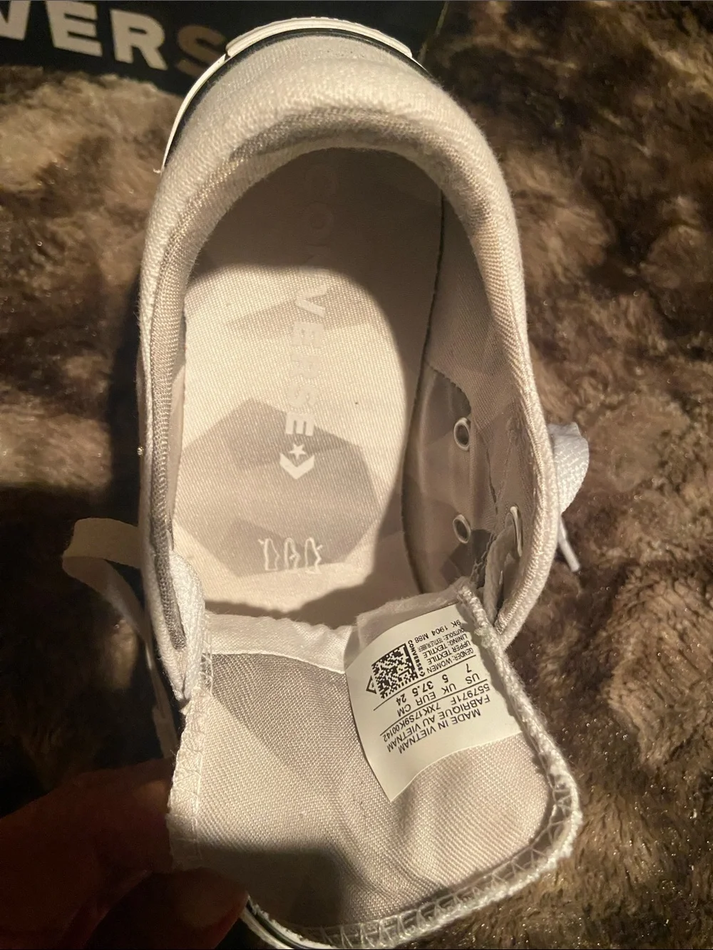 Converse White Low Top Canvas Sneakers - Picture 12 of 13